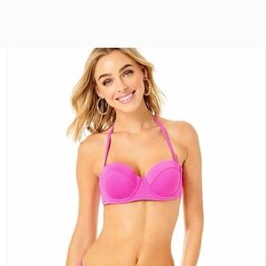 Lilly Pulitzer Bright Pink Bikini Top Sz 16 Nwt